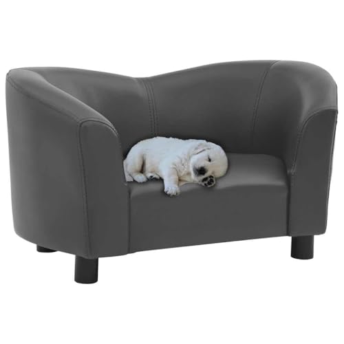 HOMEELIKE Hundesofa Grau 67x41x39 cm Kunstleder von HOMEELIKE