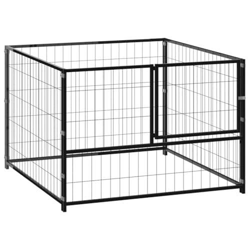 HOMEELIKE Hundezwinger Schwarz 100x100x70 cm Stahl HOMEELIKE Hundezwinger Schwarz 100x100x70 cm Stahl von HOMEELIKE