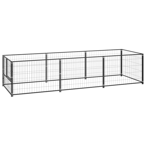 HOMEELIKE Hundezwinger Schwarz 3 m2 Stahl HOMEELIKE Hundezwinger Schwarz 3 m2 Stahl von HOMEELIKE