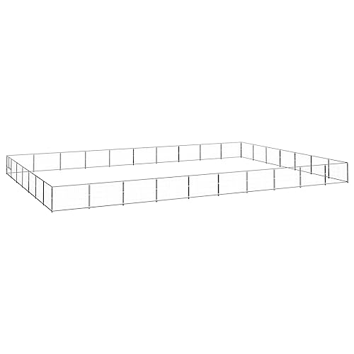 HOMEELIKE Hundezwinger Silbern 70 m2 Stahl von HOMEELIKE