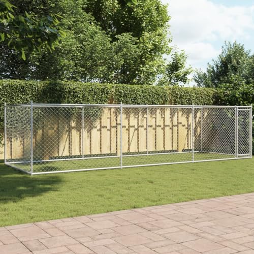 HOMEELIKE Hundezwinger mit T¨¹r Grau 6x2x1,5 m Verzinkter Stahl HOMEELIKE Hundezwinger mit T¨¹r Grau 6x2x1,5 m Verzinkter Stahl von HOMEELIKE