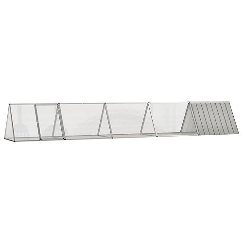 HOMEELIKE Kaninchenk?fig Grau 504,5x80,5x71 cm Verzinkter Stahl von HOMEELIKE