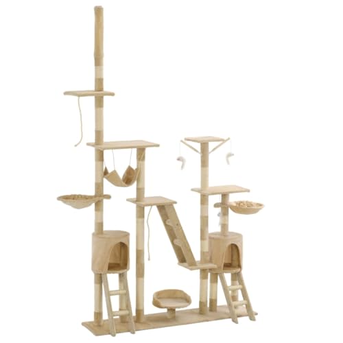 HOMEELIKE Katzen-Kratzbaum mit Sisal-Kratzs?ulen 230-250 cm Beige HOMEELIKE Katzen-Kratzbaum mit Sisal-Kratzs?ulen 230-250 cm Beige von HOMEELIKE