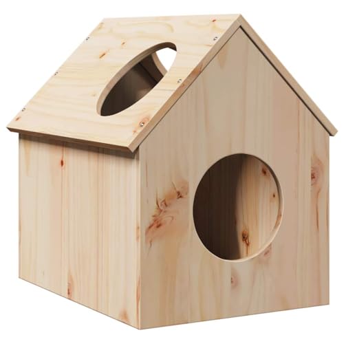HOMEELIKE Katzenhaus 41x50x50 cm Massivholz Kiefer von HOMEELIKE