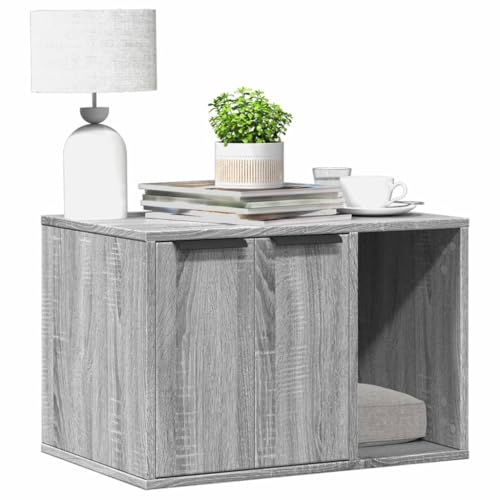 HOMEELIKE Katzenklo Grau Sonoma 60x40x40 cm Holzwerkstoff HOMEELIKE Katzenklo Grau Sonoma 60x40x40 cm Holzwerkstoff von HOMEELIKE