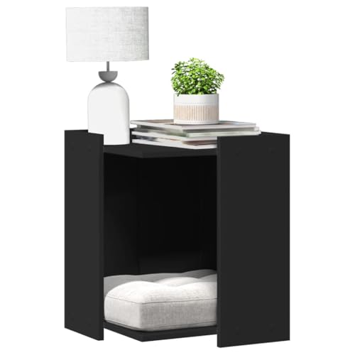 HOMEELIKE Katzenklo Schwarz 42x42x51 cm Holzwerkstoff HOMEELIKE Katzenklo Schwarz 42x42x51 cm Holzwerkstoff von HOMEELIKE
