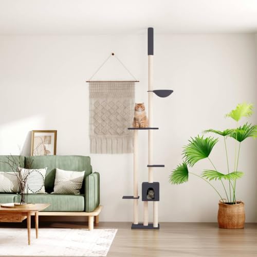 HOMEELIKE Kratzbaum Deckenhoch Dunkelgrau 258,5-284,5 cm HOMEELIKE Kratzbaum Deckenhoch Dunkelgrau 258,5-284,5 cm von HOMEELIKE