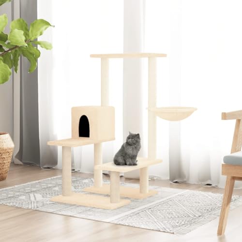 HOMEELIKE Kratzbaum mit Sisal-Kratzs?ulen Creme 94,5 cm HOMEELIKE Kratzbaum mit Sisal-Kratzs?ulen Creme 94,5 cm von HOMEELIKE