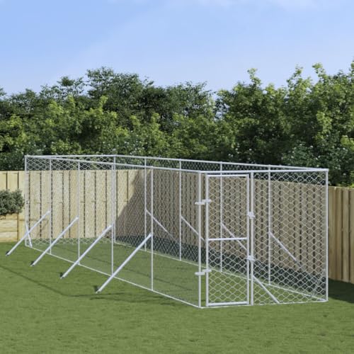 HOMEELIKE Outdoor-Hundezwinger Silbern 2x10x2 m Verzinkter Stahl HOMEELIKE Outdoor-Hundezwinger Silbern 2x10x2 m Verzinkter Stahl von HOMEELIKE