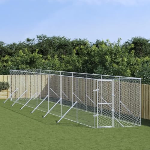 HOMEELIKE Outdoor-Hundezwinger Silbern 2x14x2 m Verzinkter Stahl HOMEELIKE Outdoor-Hundezwinger Silbern 2x14x2 m Verzinkter Stahl von HOMEELIKE