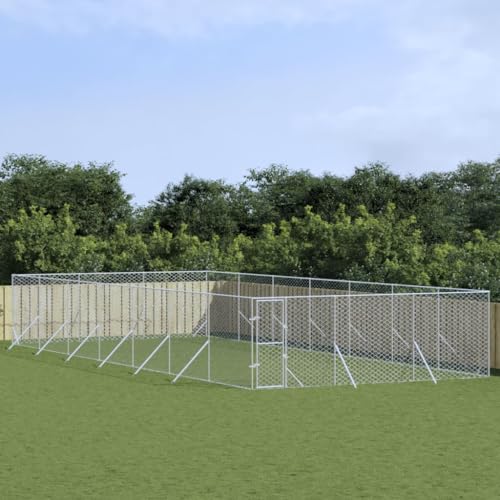 HOMEELIKE Outdoor-Hundezwinger Silbern 6x14x2 m Verzinkter Stahl HOMEELIKE Outdoor-Hundezwinger Silbern 6x14x2 m Verzinkter Stahl von HOMEELIKE