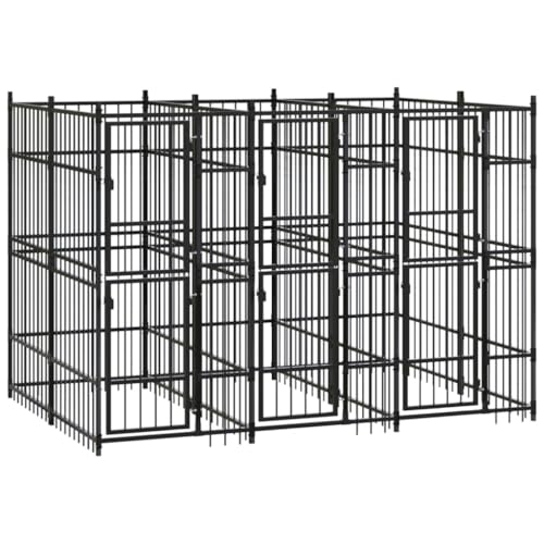 HOMEELIKE Outdoor-Hundezwinger Stahl 5,53 m2 von HOMEELIKE