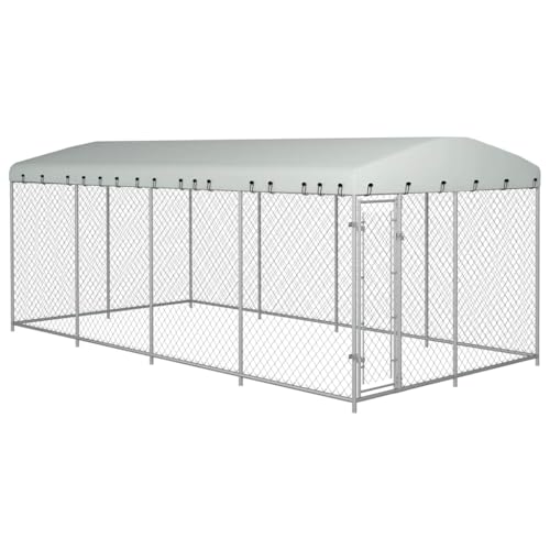 HOMEELIKE Outdoor-Hundezwinger mit ¨¹berdachung 7,6x3,8x2,3 m HOMEELIKE Outdoor-Hundezwinger mit ¨¹berdachung 7,6x3,8x2,3 m von HOMEELIKE