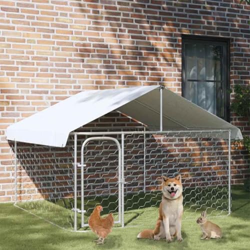 HOMEELIKE Outdoor-Hundezwinger mit Dach 200x200x150 cm von HOMEELIKE