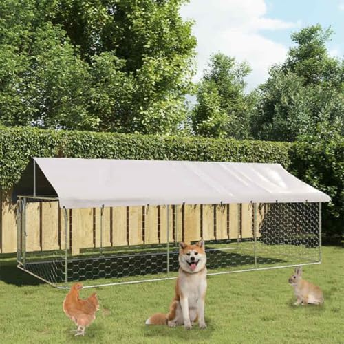 HOMEELIKE Outdoor-Hundezwinger mit Dach 400x200x150 cm HOMEELIKE Outdoor-Hundezwinger mit Dach 400x200x150 cm von HOMEELIKE
