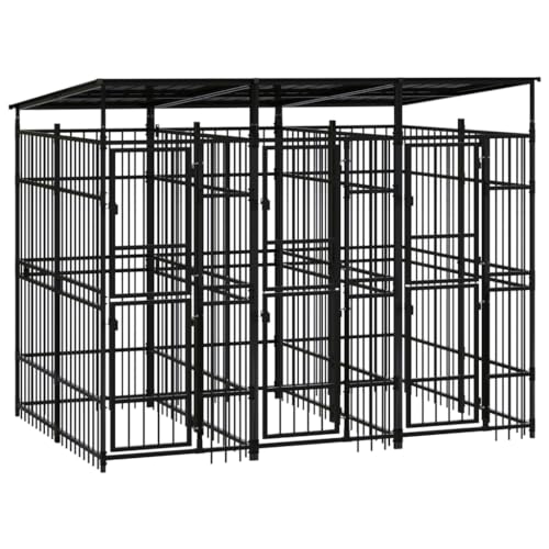 HOMEELIKE Outdoor-Hundezwinger mit Dach Stahl 5,53 m2 HOMEELIKE Outdoor-Hundezwinger mit Dach Stahl 5,53 m2 von HOMEELIKE