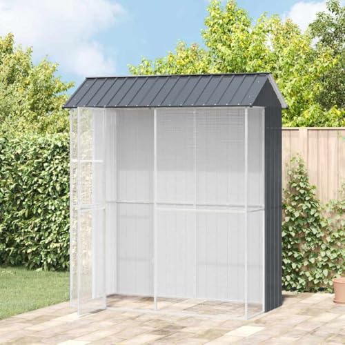 HOMEELIKE Vogelvoliere Anthrazit 215 x 110 x 247 cm aus Stahl HOMEELIKE Vogelvoliere Anthrazit 215 x 110 x 247 cm aus Stahl von HOMEELIKE