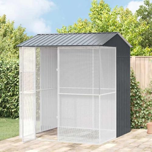 HOMEELIKE Vogelvoliere Anthrazit 215 x 210 x 247 cm aus Stahl HOMEELIKE Vogelvoliere Anthrazit 215 x 210 x 247 cm aus Stahl von HOMEELIKE
