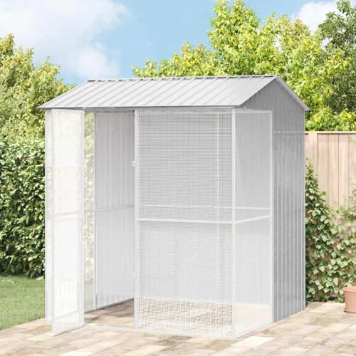 HOMEELIKE Vogelvoliere Grau 215 x 210 x 247 cm aus Stahl HOMEELIKE Vogelvoliere Grau 215 x 210 x 247 cm aus Stahl von HOMEELIKE