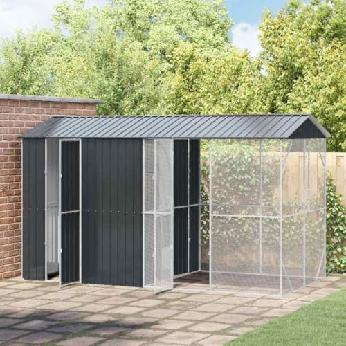 HOMEELIKE Vogelvoliere mit Erweiterung, Anthrazit, 210 x 442 x 247 cm, aus Stahl HOMEELIKE Vogelvoliere mit Erweiterung, Anthrazit, 210 x 442 x 247 cm, aus Stahl von HOMEELIKE