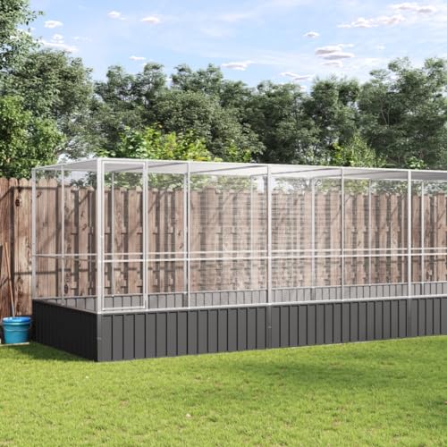 HOMEELIKE Voliere mit Erweiterung Silbern 1039x207x212 cm Stahl HOMEELIKE Voliere mit Erweiterung Silbern 1039x207x212 cm Stahl von HOMEELIKE