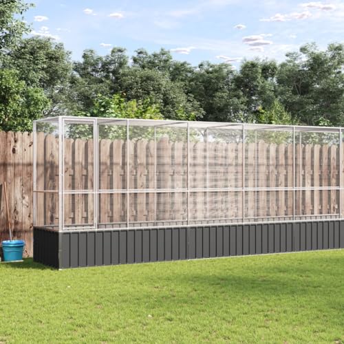 HOMEELIKE Voliere mit Erweiterung Silbern 1042,5x107x212 cm Stahl HOMEELIKE Voliere mit Erweiterung Silbern 1042,5x107x212 cm Stahl von HOMEELIKE