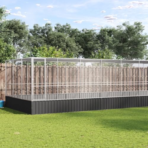 HOMEELIKE Voliere mit Erweiterung Silbern 1139x307x212 cm Stahl HOMEELIKE Voliere mit Erweiterung Silbern 1139x307x212 cm Stahl von HOMEELIKE