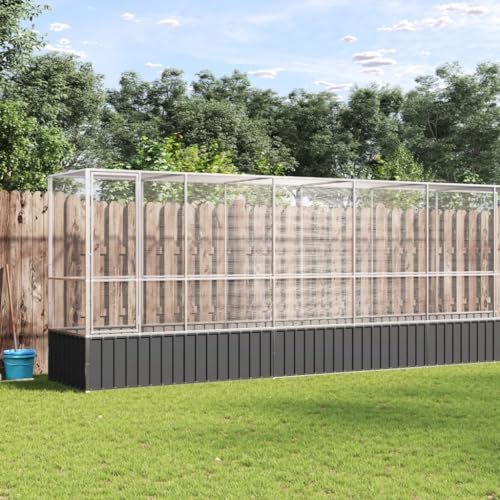HOMEELIKE Voliere mit Erweiterung Silbern 1250,5x107x212 cm Stahl HOMEELIKE Voliere mit Erweiterung Silbern 1250,5x107x212 cm Stahl von HOMEELIKE