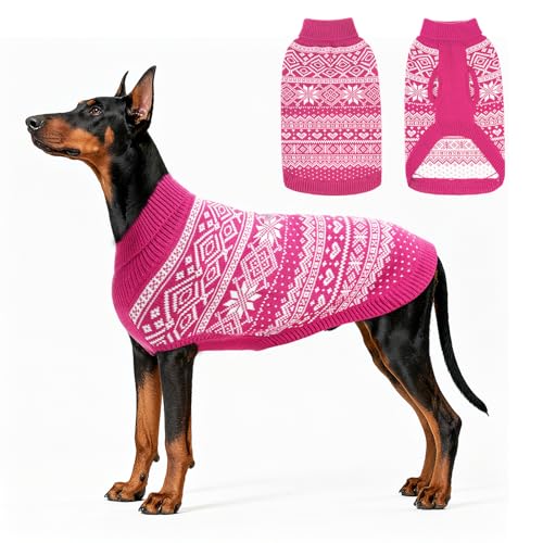 HOMIMP Hundepullover Argyle, warme Winterkleidung, weicher Mantel, hässlicher Hundepullover für kleine, mittelgroße und große Hunde, Haustierkleidung, Jungen, Mädchen, Rosa, Größe XL HOMIMP Hundepullover Argyle, warme Winterkleidung, weicher Mantel, hässlicher Hundepullover für kleine, mittelgroße und große Hunde, Haustierkleidung, Jungen, Mädchen, Rosa, Größe XL von HOMIMP