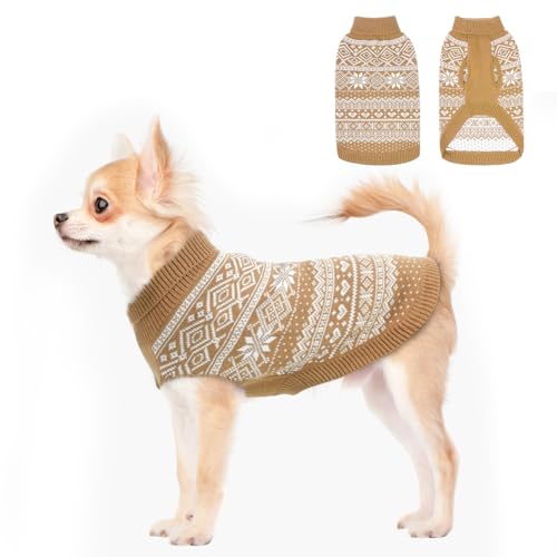 HOMIMP Hundepullover Argyle, warme Winterkleidung, weicher Mantel, hässlicher Hundepullover für kleine, mittelgroße und große Hunde, Haustierkleidung für Jungen und Mädchen, cremefarben, Größe XXS HOMIMP Hundepullover Argyle, warme Winterkleidung, weicher Mantel, hässlicher Hundepullover für kleine, mittelgroße und große Hunde, Haustierkleidung für Jungen und Mädchen, cremefarben, Größe XXS von HOMIMP