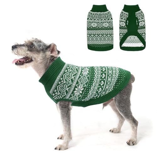 HOMIMP Hundepullover Argyle, warmer Pullover, Winterkleidung, weicher Mantel, hässlicher Hundepullover für kleine, mittelgroße und große Hunde, Haustierkleidung, Jungen und Mädchen, Grün, Größe S HOMIMP Hundepullover Argyle, warmer Pullover, Winterkleidung, weicher Mantel, hässlicher Hundepullover für kleine, mittelgroße und große Hunde, Haustierkleidung, Jungen und Mädchen, Grün, Größe S von HOMIMP