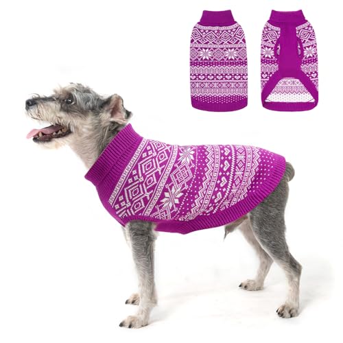 HOMIMP Hundepullover Argyle, warmer Pullover, Winterkleidung, weicher Mantel, hässlicher Hundepullover für kleine, mittelgroße und große Hunde, Haustierkleidung, Jungen und Mädchen, Lila, Größe XS HOMIMP Hundepullover Argyle, warmer Pullover, Winterkleidung, weicher Mantel, hässlicher Hundepullover für kleine, mittelgroße und große Hunde, Haustierkleidung, Jungen und Mädchen, Lila, Größe XS von HOMIMP