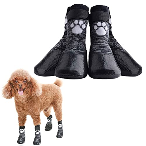 HOMIMP Hundesocken mit Anti-Rutsch, mit Riemen, wasserdichter Pfotenschutz von HOMIMP