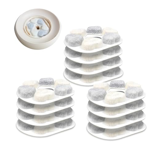 HOMJOY 12x Katzenbrunnen innovatives Austauschfilter-Set – Kompatibel mit PrettyPaw Modellen – Herz-Design – Sechs Filterpunkte mit hochdichter Aktivkohle von HOMJOY