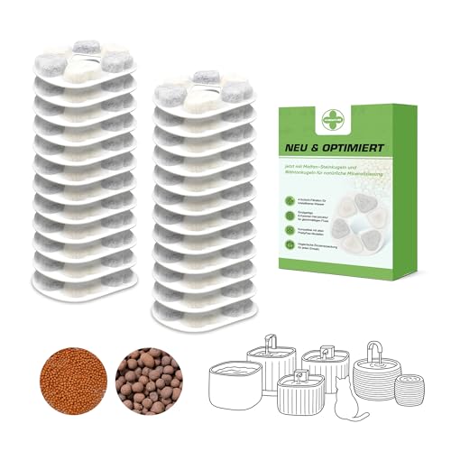 HOMNATURE 24 x Katzenbrunnen innovatives Austauschfilter-Set – Kompatibel mit PrettyPaw Modellen – Herz-Design – Sechs Filterpunkte mit hochdichter Aktivkohle HOMNATURE 24 x Katzenbrunnen innovatives Austauschfilter-Set – Kompatibel mit PrettyPaw Modellen – Herz-Design – Sechs Filterpunkte mit hochdichter Aktivkohle von HOMNATURE