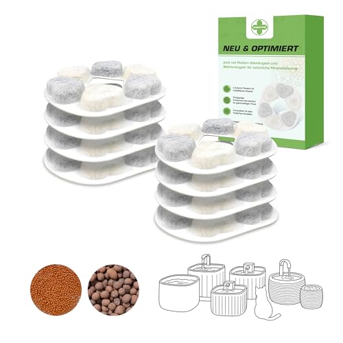 HOMNATURE Kompatibler Filter für PrettyPaw Trinkbrunnen - Zusätzlich mit Maifan & Tonkugeln | 4-Schicht-Filtration | 6-Herz-Design | 8er Pack= 4-Monats-Vorrat HOMNATURE Kompatibler Filter für PrettyPaw Trinkbrunnen - Zusätzlich mit Maifan & Tonkugeln | 4-Schicht-Filtration | 6-Herz-Design | 8er Pack= 4-Monats-Vorrat von HOMNATURE