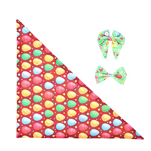 HOMOBABE 1 Satz Dreieckstuch Für Haustiere Welpe Ostern Bandana Kostüme Ostern Hundekostüm Kätzchen-Bandana-schal Frühlingshundetücher Haustier-dreieck-lätzchen Bogen Baumwolle Polyester von HOMOBABE