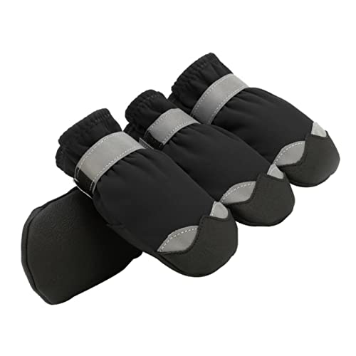 HOMOBABE 1 Satz Haustier wasserdichte Schuhe Schnee Stiefel -Slip für Hunde Fahrtenpfotenschutz hundeschuhe Paws pfotenschutz Outdoor-Schuhe für Hunde Hund Anti-Rutsch-Sohle Nylon Black von HOMOBABE