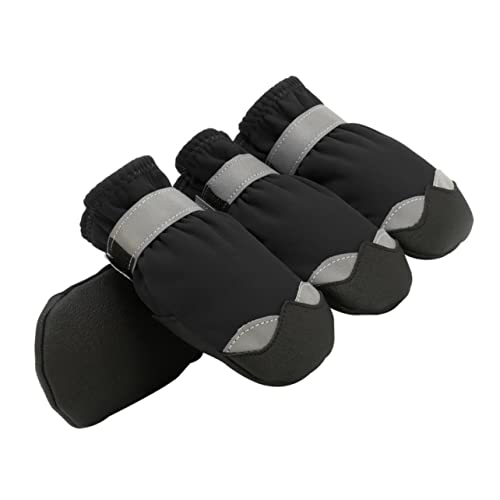 HOMOBABE 1 Satz Haustier wasserdichte Schuhe Welpe Haustier Hundeschuhe Für Groß Hundesocken Wasserdicht Pfote Schnee Zubehör Stiefel Beleg wasserdichte Hundelschuhe Black Nylon von HOMOBABE