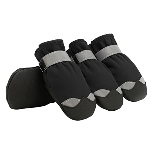 HOMOBABE 1 Satz Haustier wasserdichte Schuhe wasserdichte hundestiefel Griffe Anti- groß klein hundeschuhe Paws pfotenschutz Outdoor-Schuhe für Hunde Schneestiefel für Welpen Nylon Black von HOMOBABE