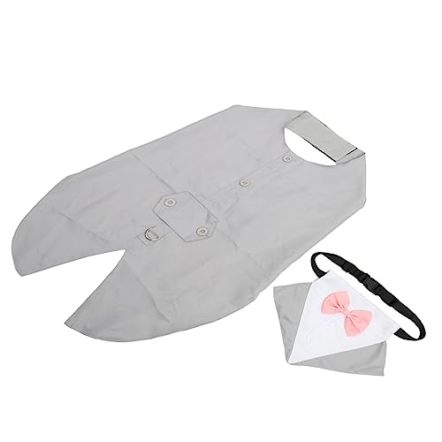 HOMOBABE 1 Satz Hundeanzug hundeweste hundekleidung Komfortkleidung für Haustiere Haustierhochzeit Haustierkleidung Hunde-Smoking Welpen-Shirts Hundebandana Haustieranzug Polyester Grey von HOMOBABE
