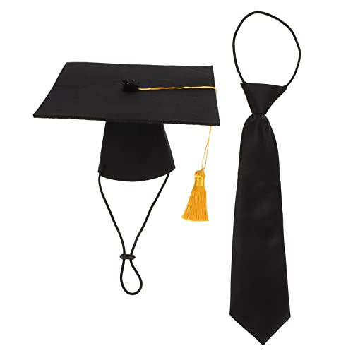 HOMOBABE 1 Satz Hut für Tierärzte Abschlusskappe für Welpen Haustier UPS Hundehalsband mit Absolventenmotiv Hundekleidung für Abschlussfeiern Hundeabschlusskleidung Heimtierbedarf Polyester von HOMOBABE