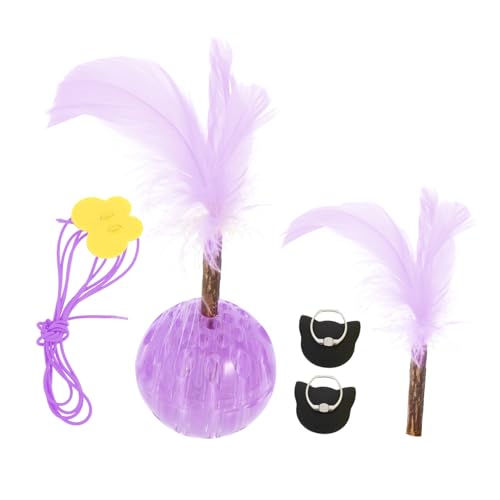 HOMOBABE 1 Satz Katzen-Teaser für Katzen interaktives katzenspielzeug für katzenspielzeug cat Toy Hängendes mit Katzenbällen Spielzeugbälle für Katzen Holz Violett von HOMOBABE