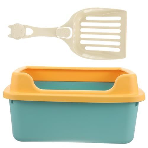 HOMOBABE 1 Satz Katzentoilette Wurf Haube Groß Schaufel Behälter Mit Kapuze Tablett Gehäuse Drinnen Katzenstreu Bad Katzentonne Kätzchentoilette Wohnung Katze Bettpfanne Plastik von HOMOBABE