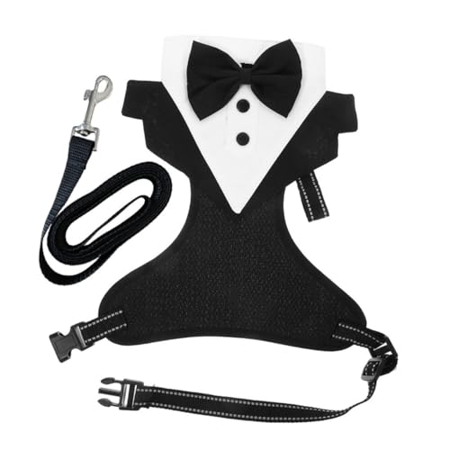 HOMOBABE 1 Satz Tuxedo Hundegeschirr mit Leine Haustierweste für Hochzeiten Partys mit Fliege für Outdoor und Besondere Anlässe HOMOBABE 1 Satz Tuxedo Hundegeschirr mit Leine Haustierweste für Hochzeiten Partys mit Fliege für Outdoor und Besondere Anlässe von HOMOBABE