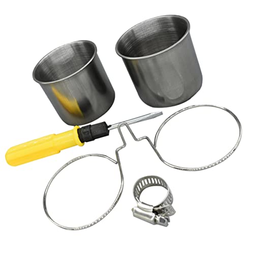 HOMOBABE 1 Satz Vogel Futter Box Futter Becher Hamster Liner Haustier Katzennapf Löffel Für Inhaber Eingesperrt Futternapf Vogelbäder Abnehmbar Vogelkäfig Spender Fänger Rostfreier Stahl von HOMOBABE