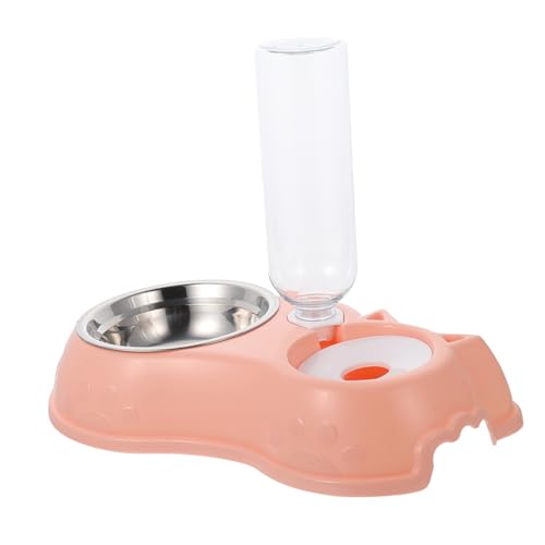 HOMOBABE 1 Satz Zubringer Schüsseln Futterspender Groß Futterzubehör Für Katzen Automatisch Doppelt Futterautomat Für Haustiere Erzogen Erhöhte Hundenäpfe Fütterung Plastik Rosa von HOMOBABE