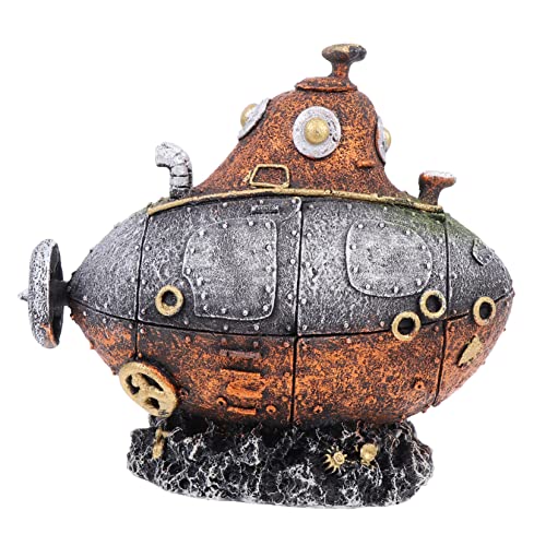 HOMOBABE 1 Stück Aquarium Landschaftsbau Ornamente Dekorationen Wasser- Für Felsen Skulptur Zucht Künstlich Fälschung Fischtanklandschaftsbau Groß U-Boot-Wrack-Ornament Harz von HOMOBABE