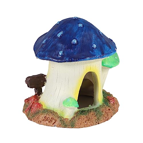 HOMOBABE 1 Stück Aquariumdekor Aquarium Unterschlupf Fischtankdekoration Aquarienhaus Pilz-Tank- Häuser Zubehör Versteck Im Aquariumhaus Aquariumhöhle Aquarienlandschaft Wurzel Blue von HOMOBABE