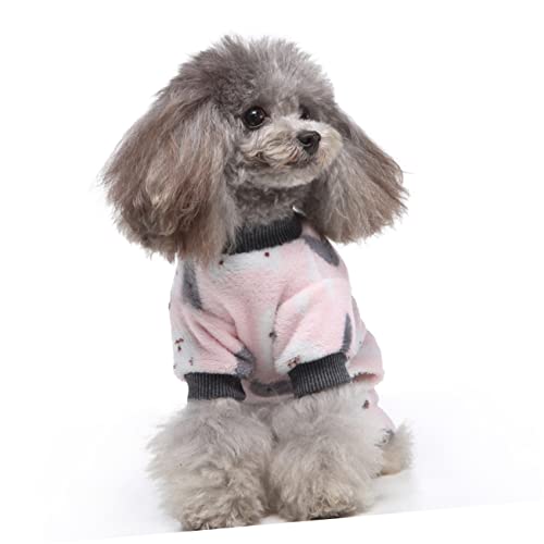 HOMOBABE 1 Stück Hunde-Pyjama pet Supplies Hundekleidung Haustierkleidung für den Innenbereich Haustierpyjama Haustiere UPS Korallenfleece-Kleidung Vier Fuß Pyjama Korallenvlies Rosa von HOMOBABE